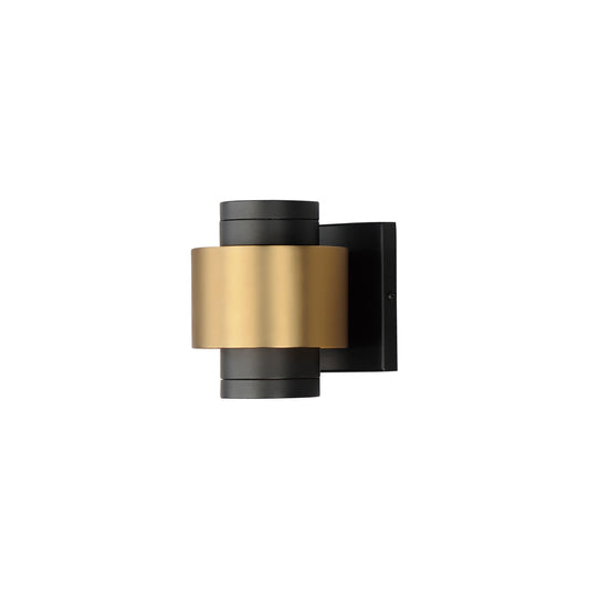 Reveal Small LED Outdoor Wall Sconce Black/Gold by ET2