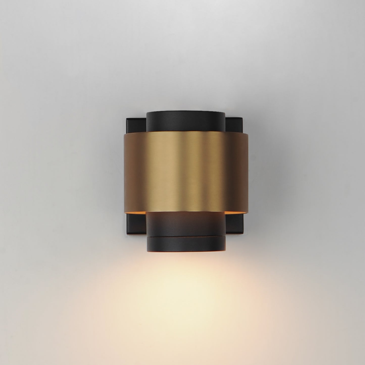 Reveal Small LED Outdoor Wall Sconce Black/Gold by ET2