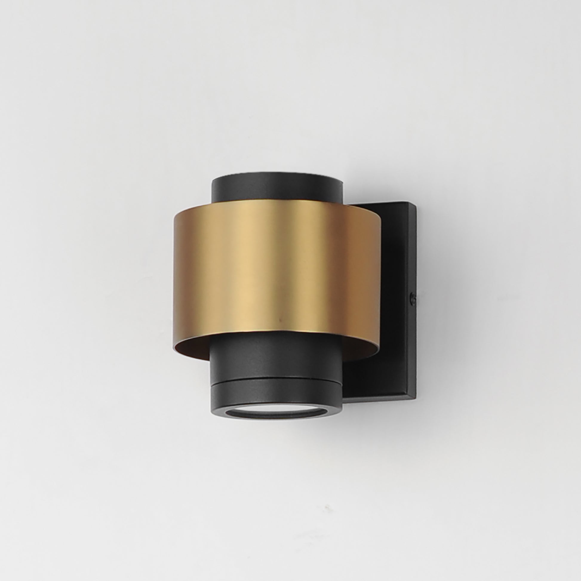 Reveal Small LED Outdoor Wall Sconce Black/Gold by ET2