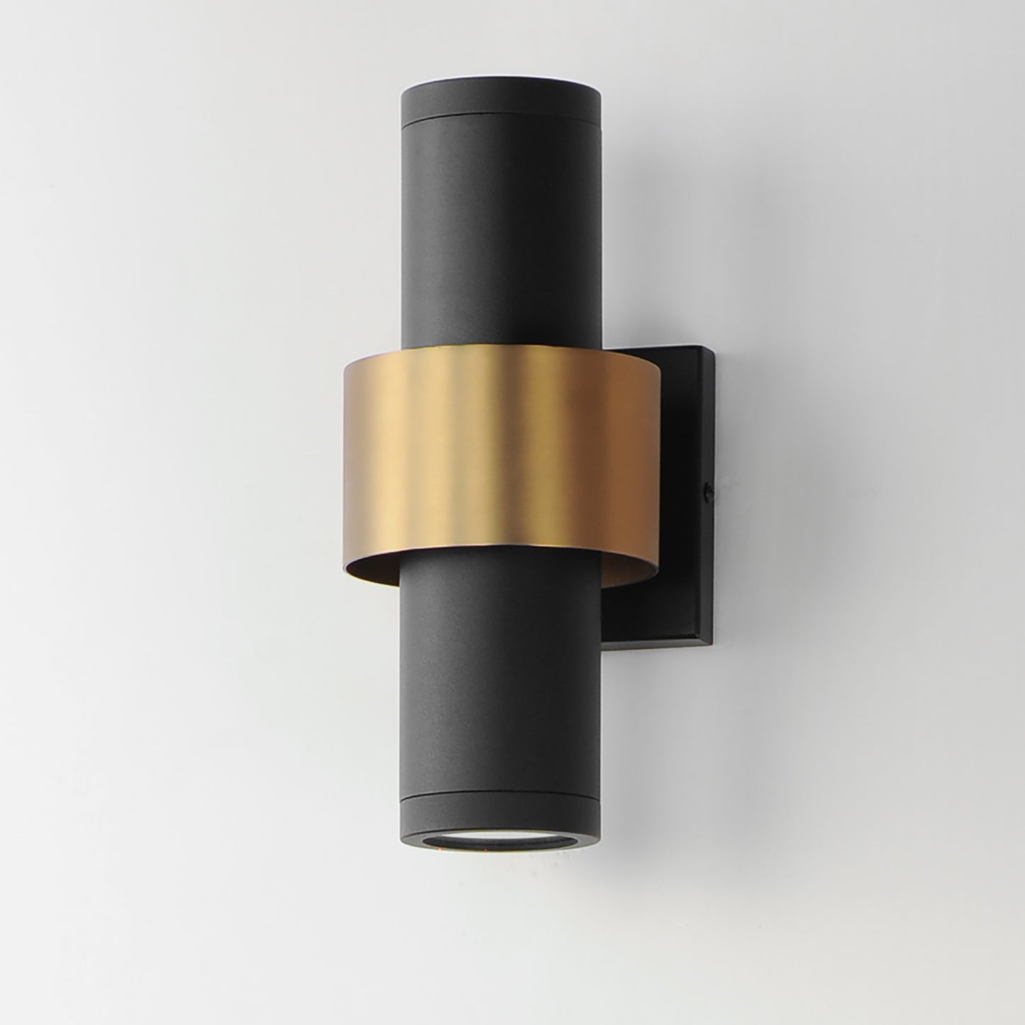 Reveal Medium LED Outdoor Wall Sconce Black/Gold by ET2