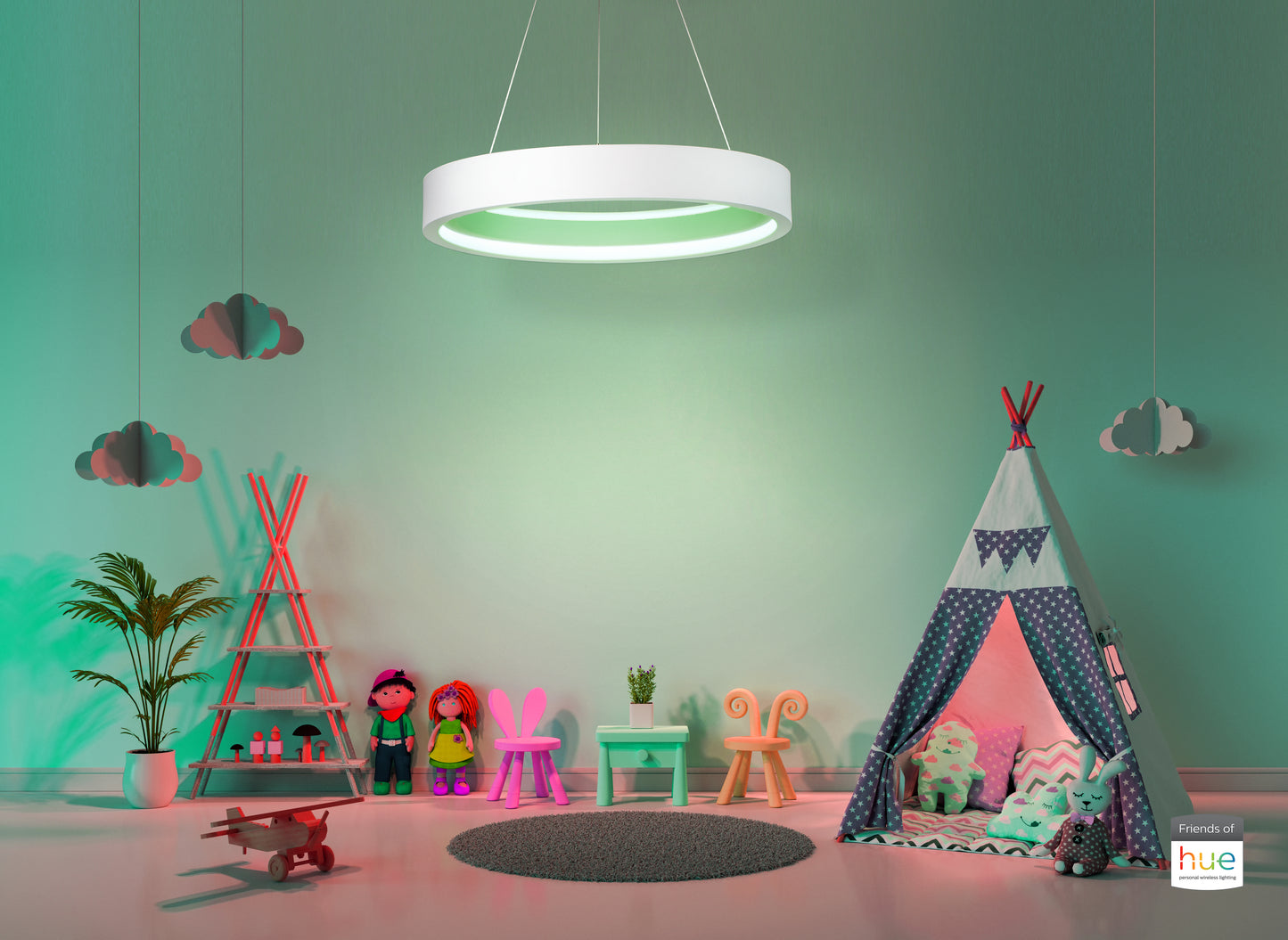 iCorona Friends of Hue LED Pendant Matte White by ET2