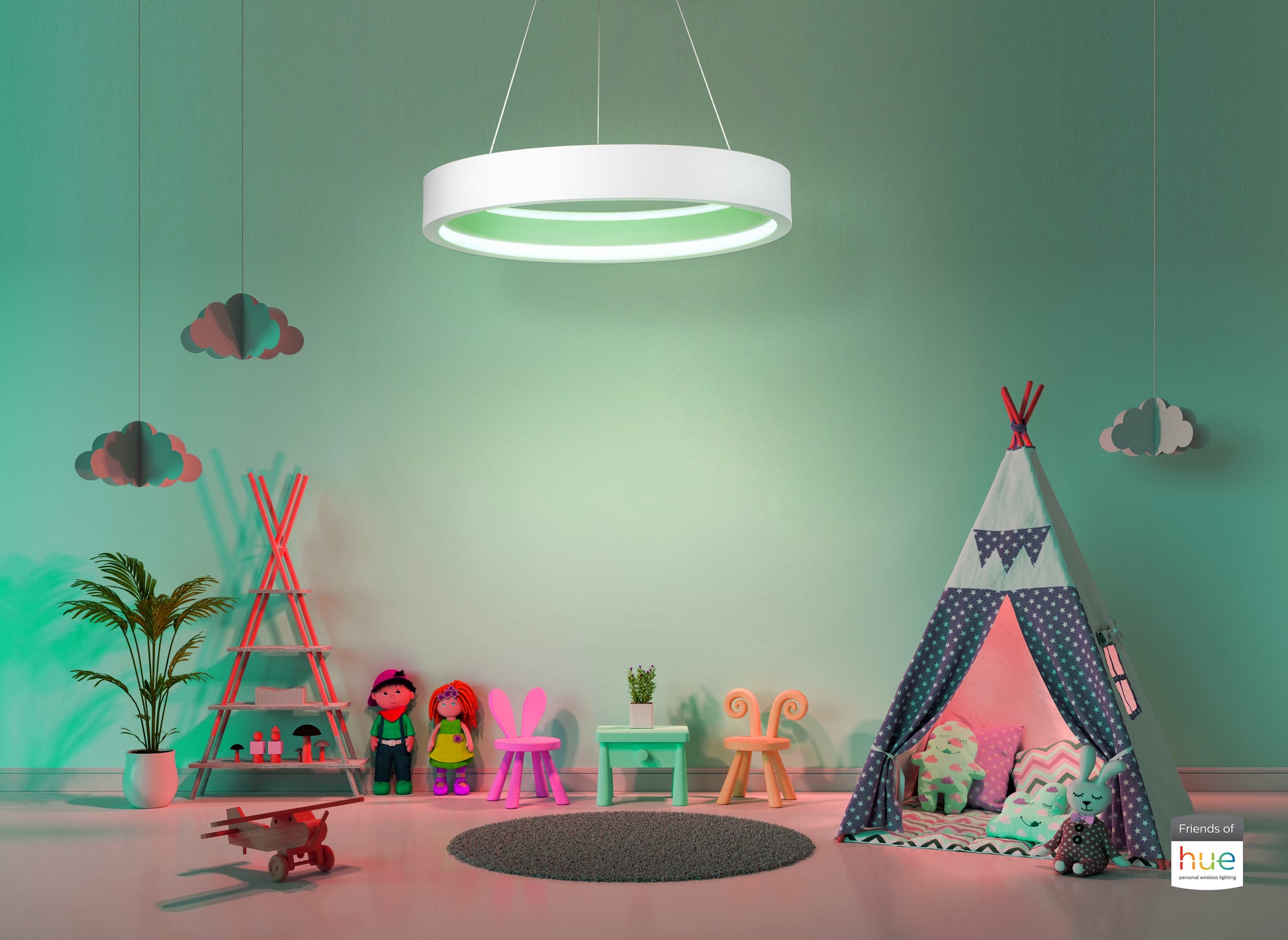 iCorona Friends of Hue LED Pendant Matte White by ET2