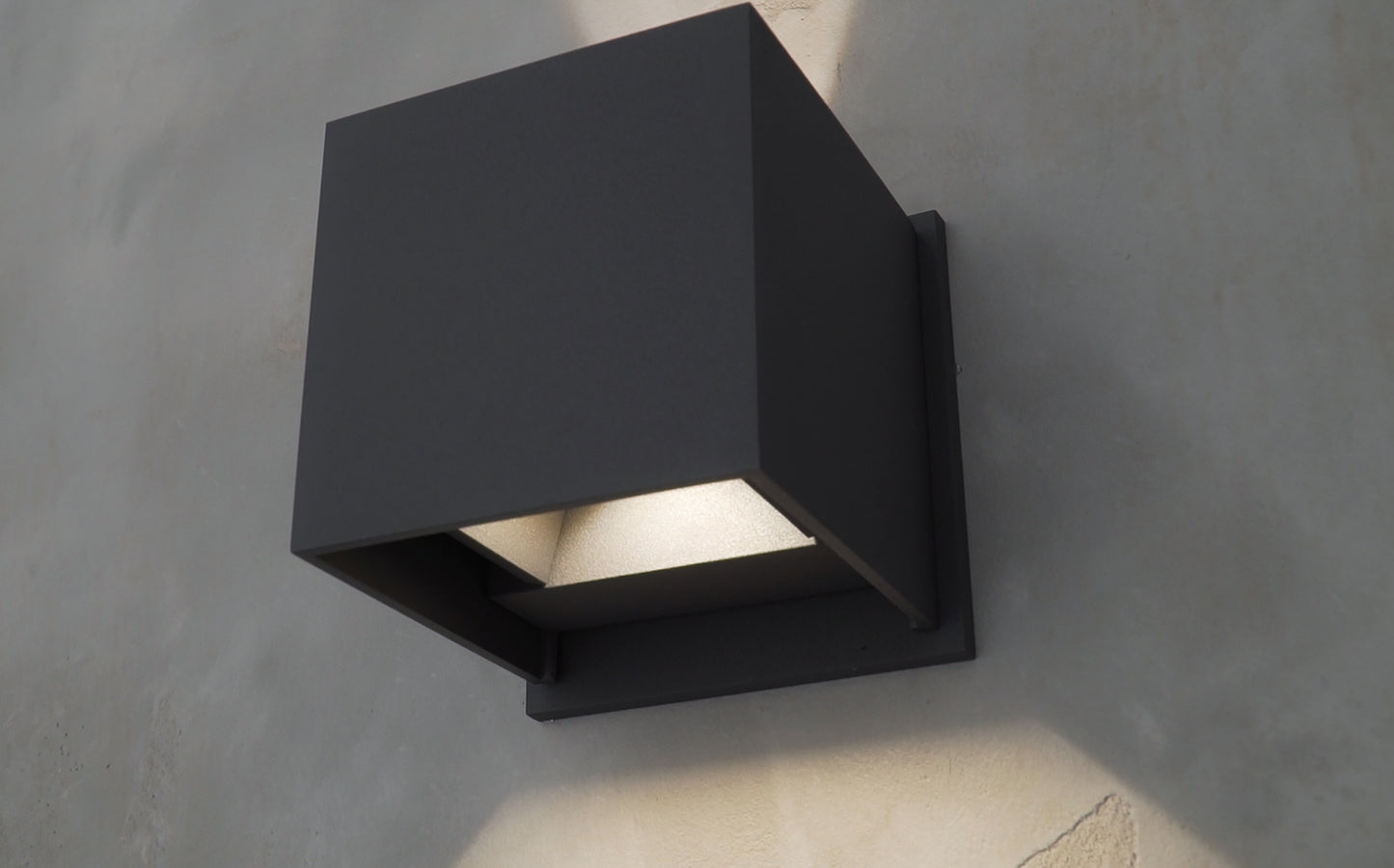 Alumilux: Cube LED Outdoor Wall Sconce Bronze by ET2