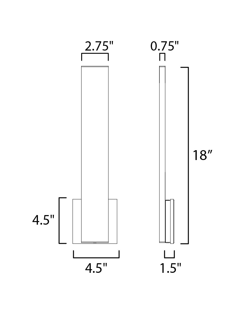 Alumilux: Line 18" LED Outdoor Wall Sconce Black by ET2