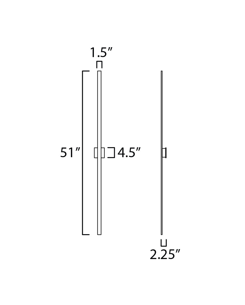 Alumilux: Line 51" LED Outdoor Wall Sconce Black by ET2