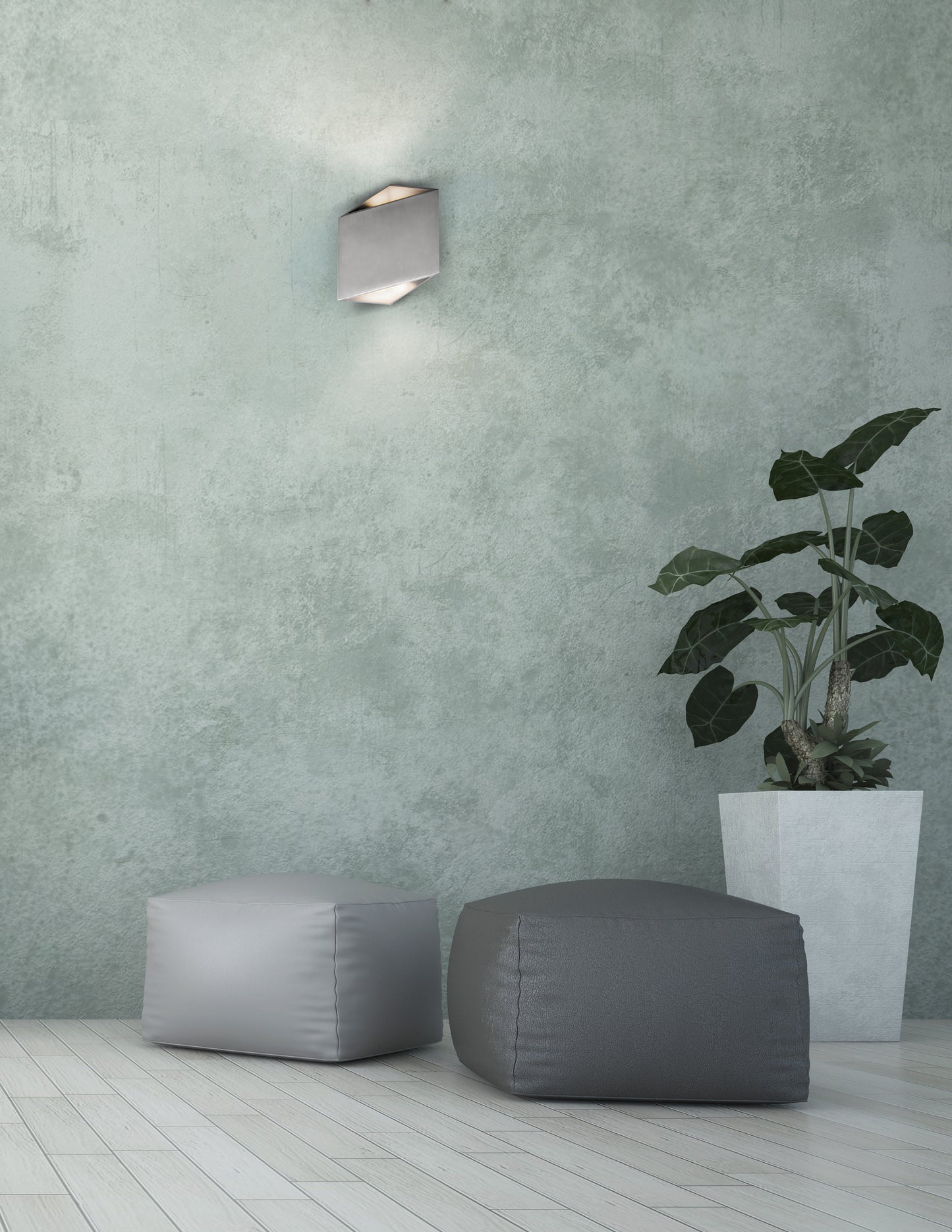 Alumilux: Facet LED Outdoor Wall Sconce Satin Aluminum by ET2