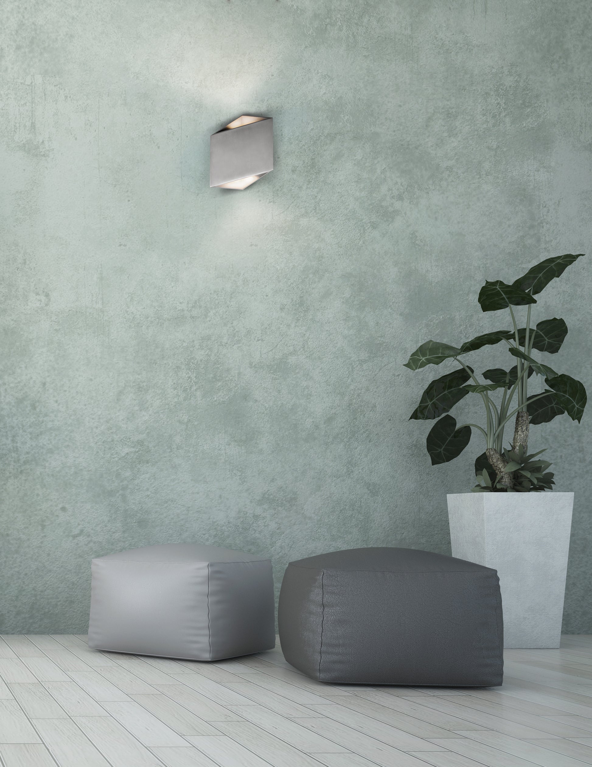 Alumilux: Facet LED Outdoor Wall Sconce Satin Aluminum by ET2