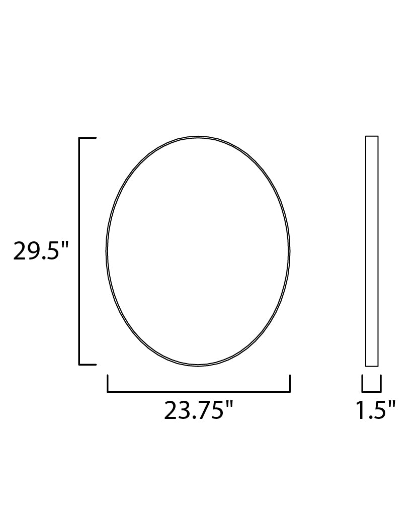 24" x 30" Oval LED Mirror Brushed Aluminum by ET2