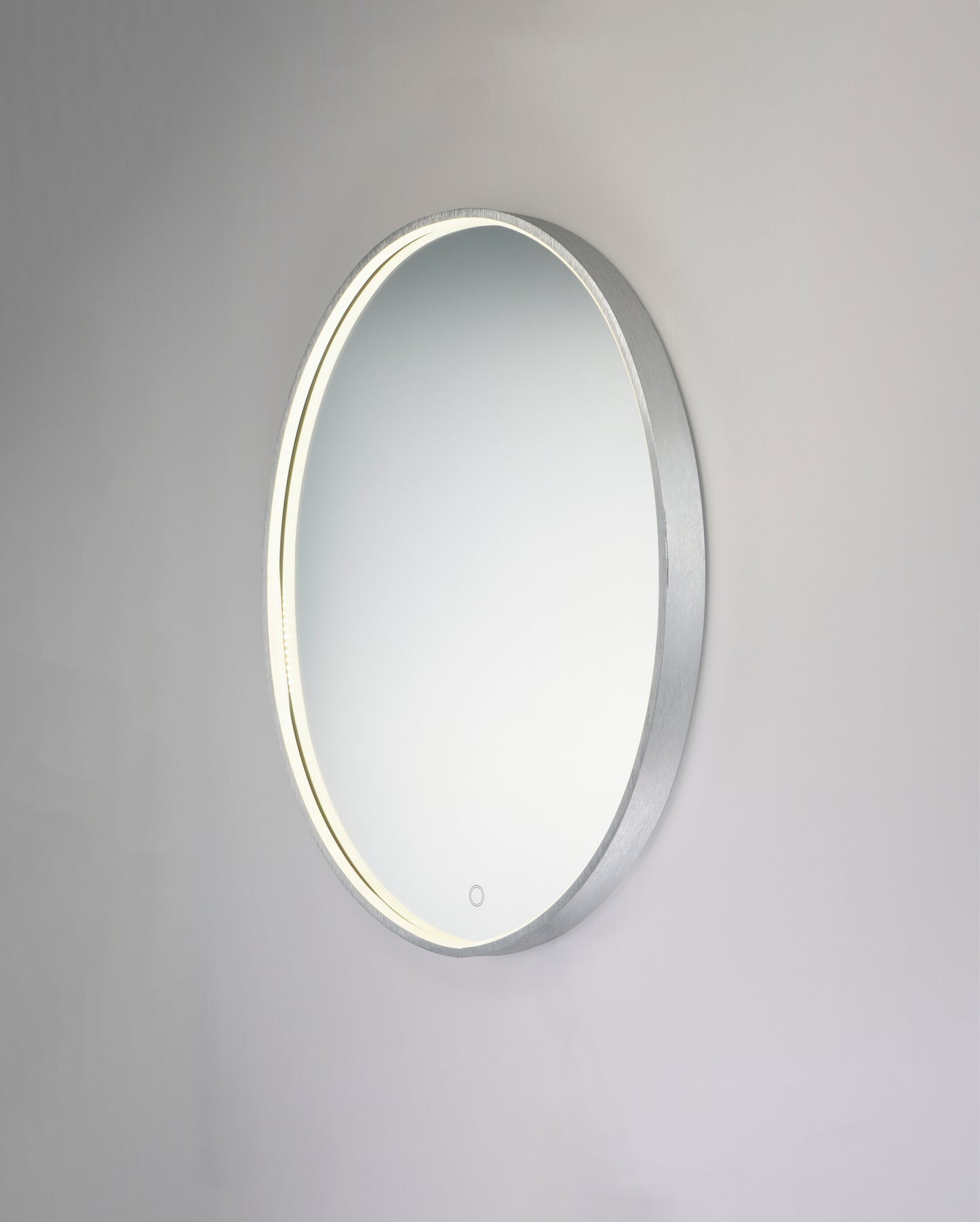 24" x 30" Oval LED Mirror Brushed Aluminum by ET2