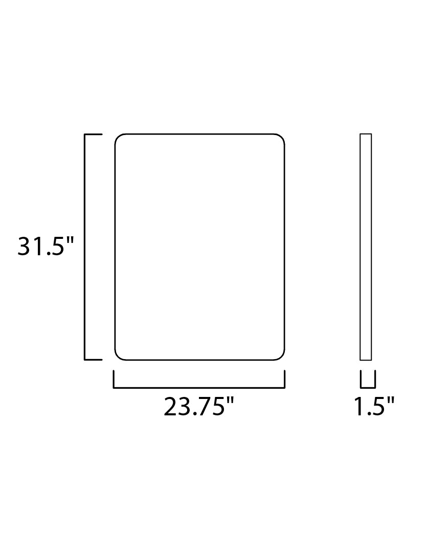 24" x 31.5" Rectangular LED Mirror Brushed Aluminum by ET2