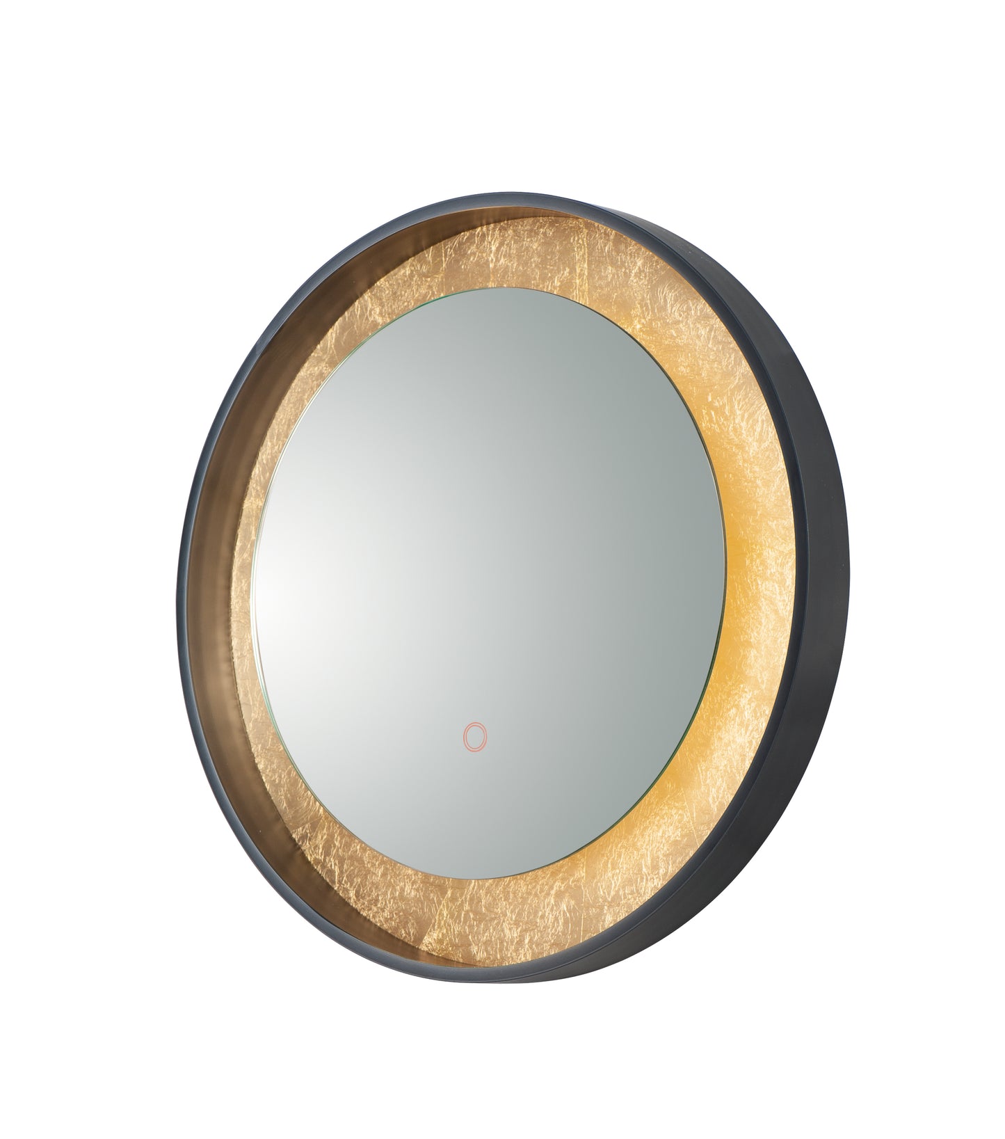 Floating LED Mirror Round 23.5" Gold Leaf/Black by ET2