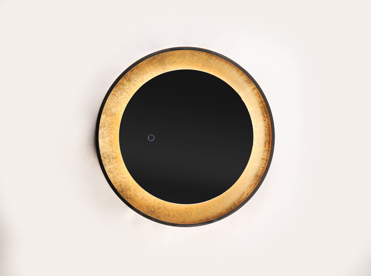 Floating LED Mirror Round 23.5" Gold Leaf/Black by ET2