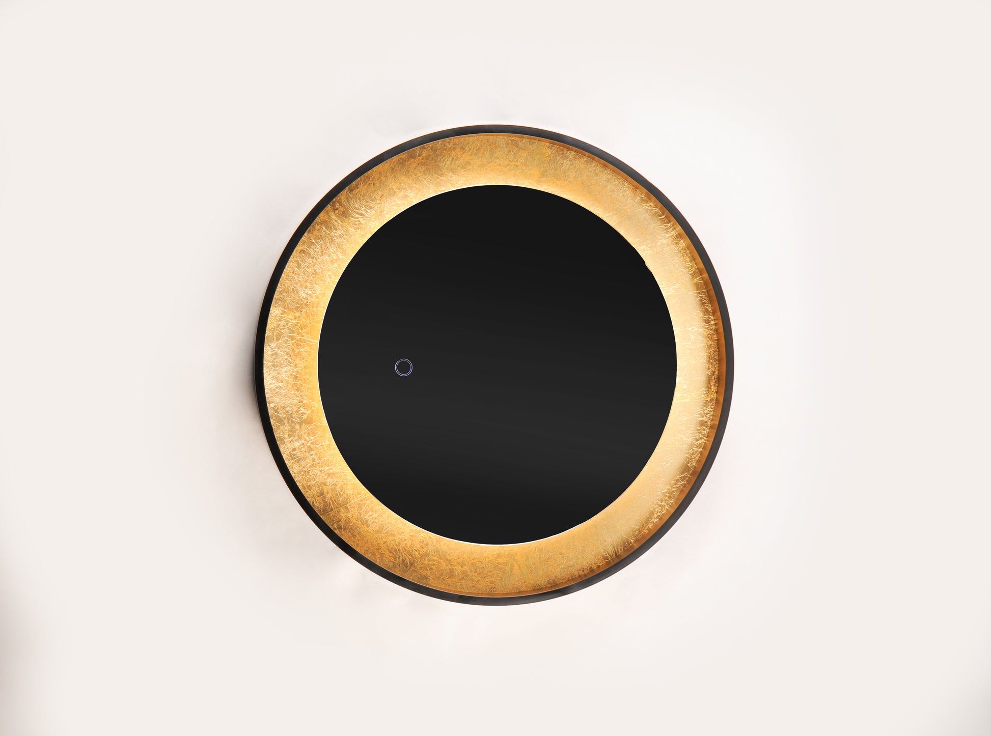 Floating LED Mirror Round 23.5" Gold Leaf/Black by ET2