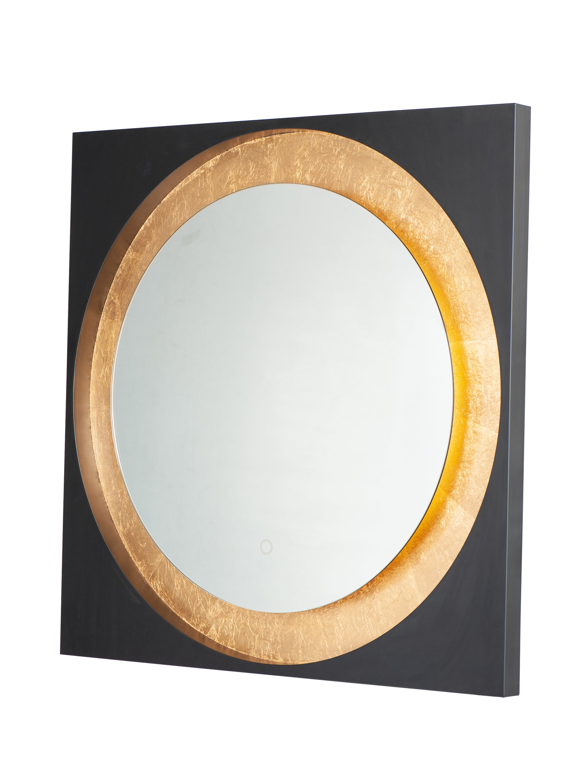 Floating LED Mirror Square 31.5" Gold Leaf/Black by ET2