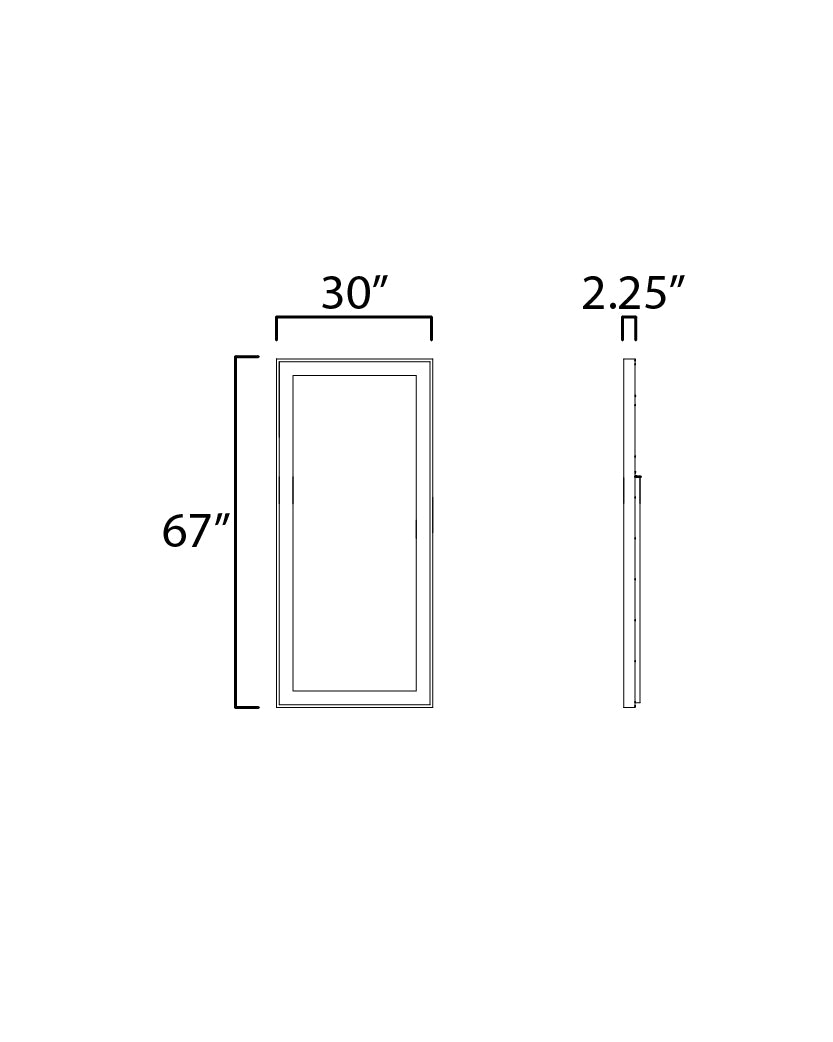 Floating 30" x 67" LED Free Standing Mirror Gold Leaf/Black by ET2