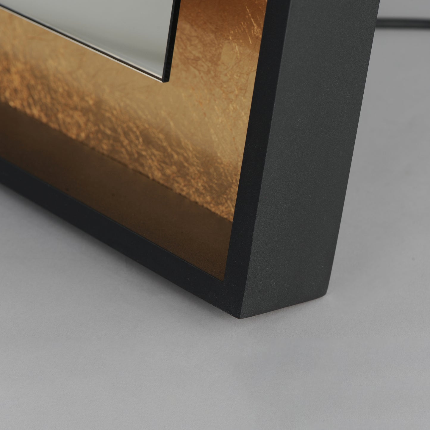 Floating 30" x 67" LED Free Standing Mirror Gold Leaf/Black by ET2