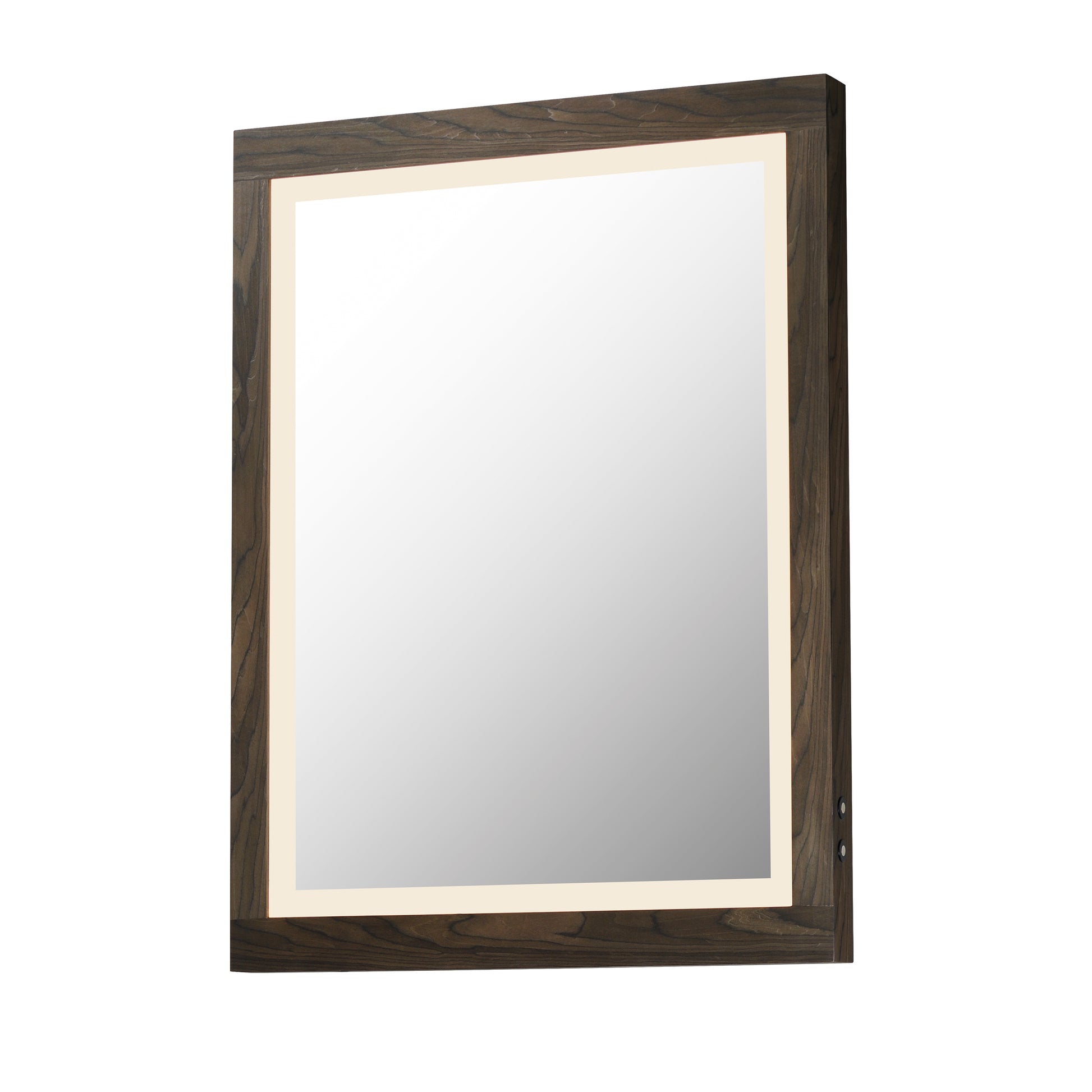 Sawyer 24"x32" Walnut Framed LED Mirror Walnut by ET2