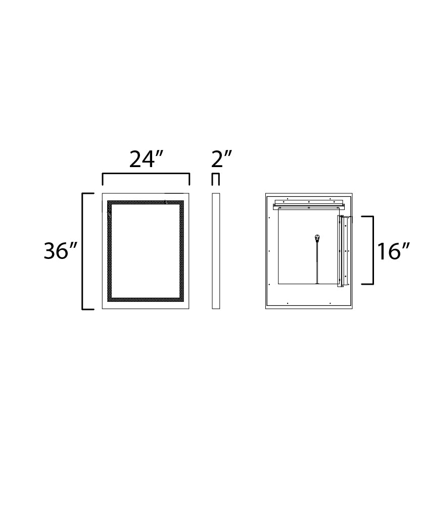 Sawyer 24"x32" Oak Framed LED Mirror Oak by ET2
