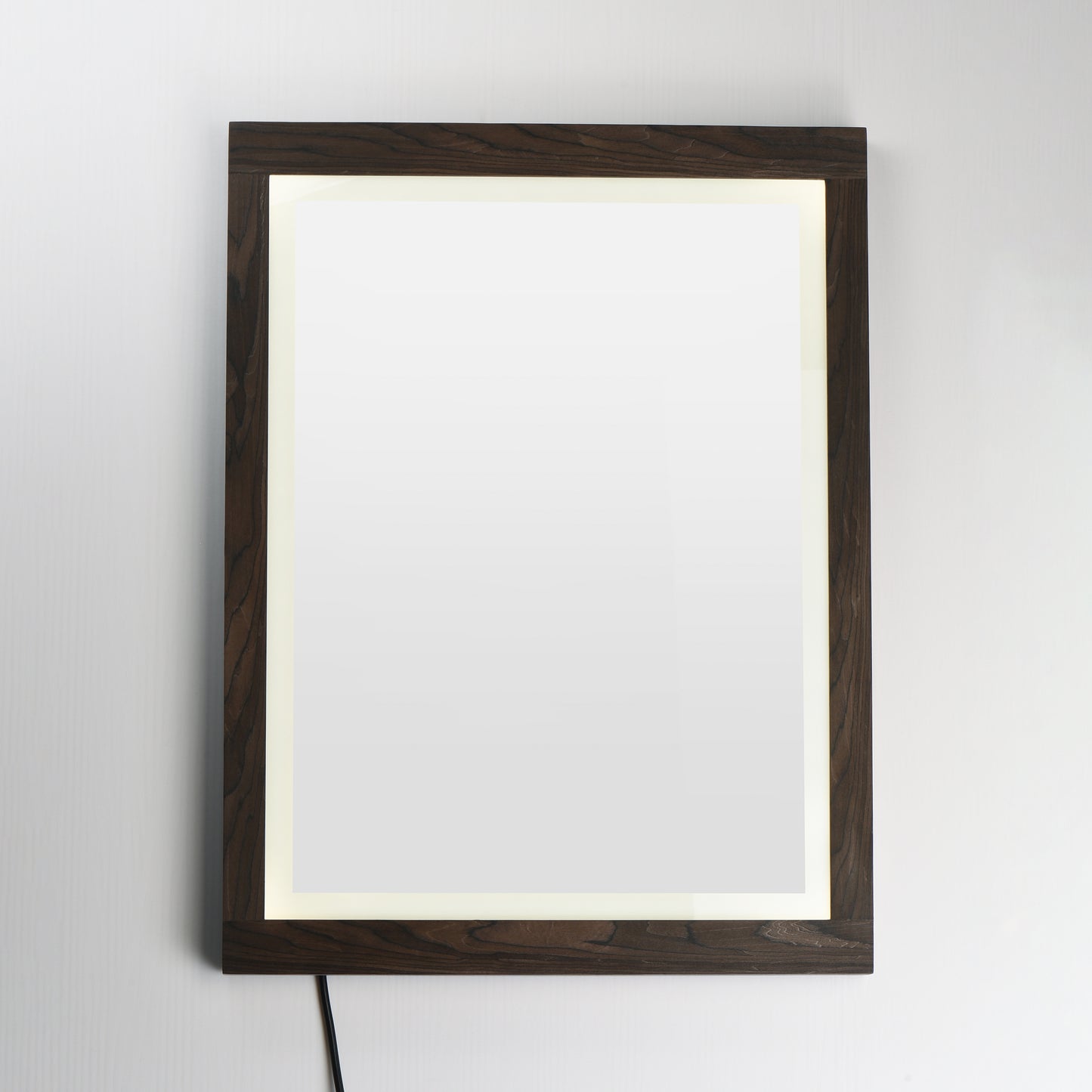 Sawyer 24"x32" Walnut Framed LED Mirror Walnut by ET2