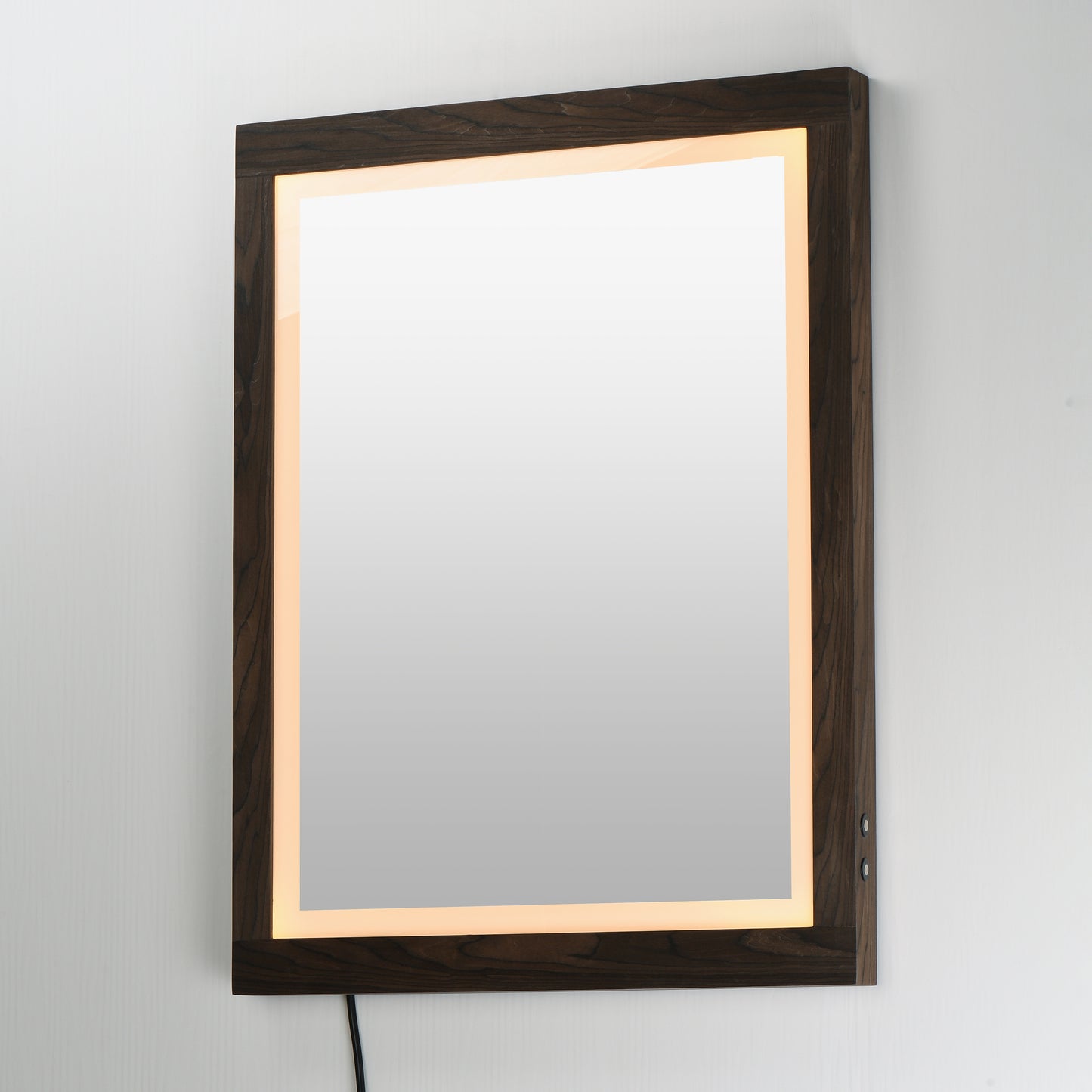 Sawyer 24"x32" Walnut Framed LED Mirror Walnut by ET2