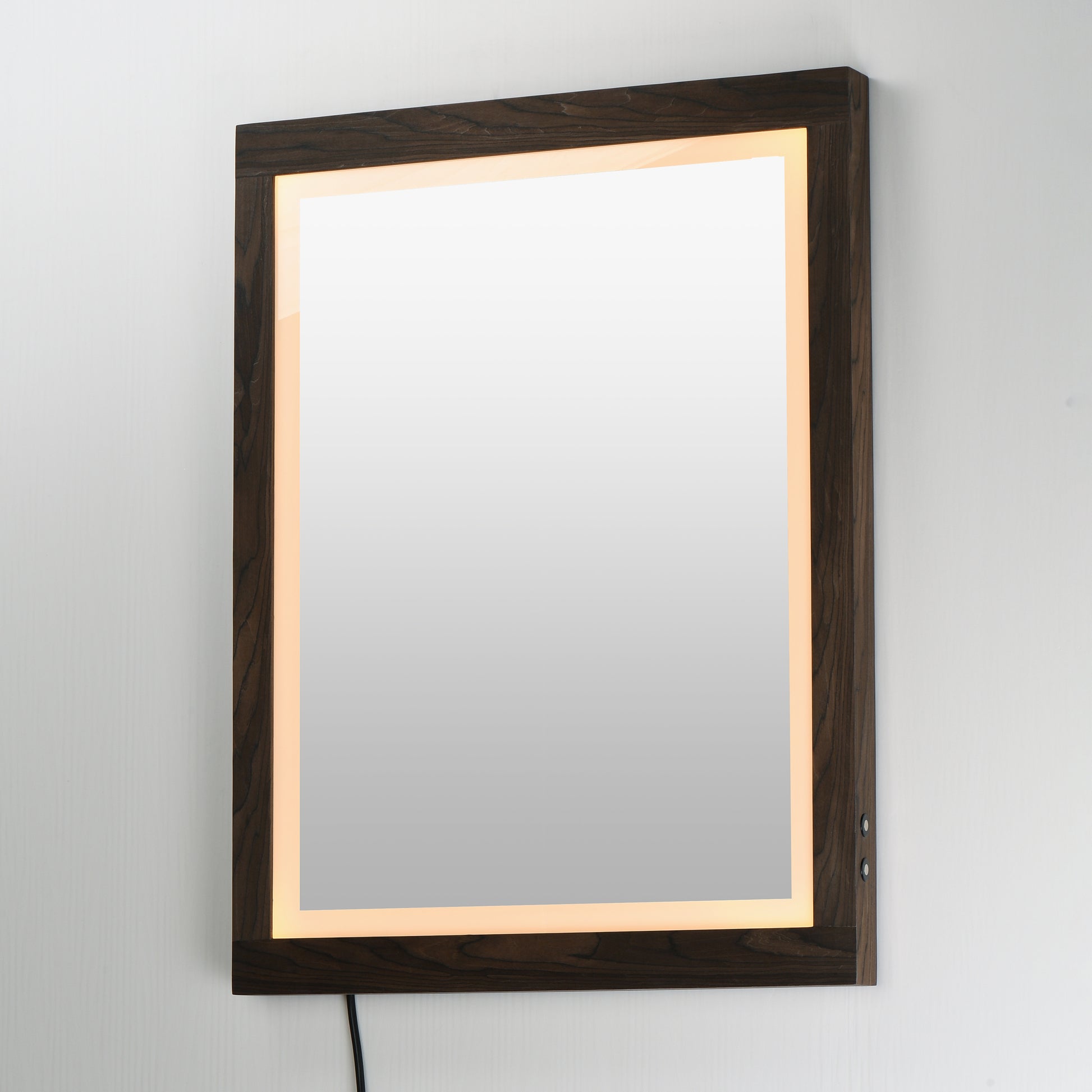 Sawyer 24"x32" Walnut Framed LED Mirror Walnut by ET2
