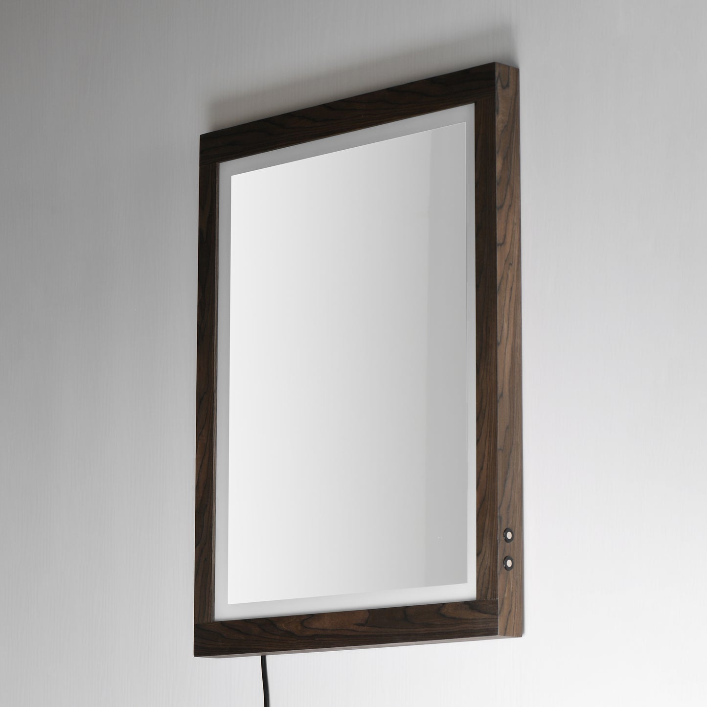 Sawyer 24"x32" Walnut Framed LED Mirror Walnut by ET2