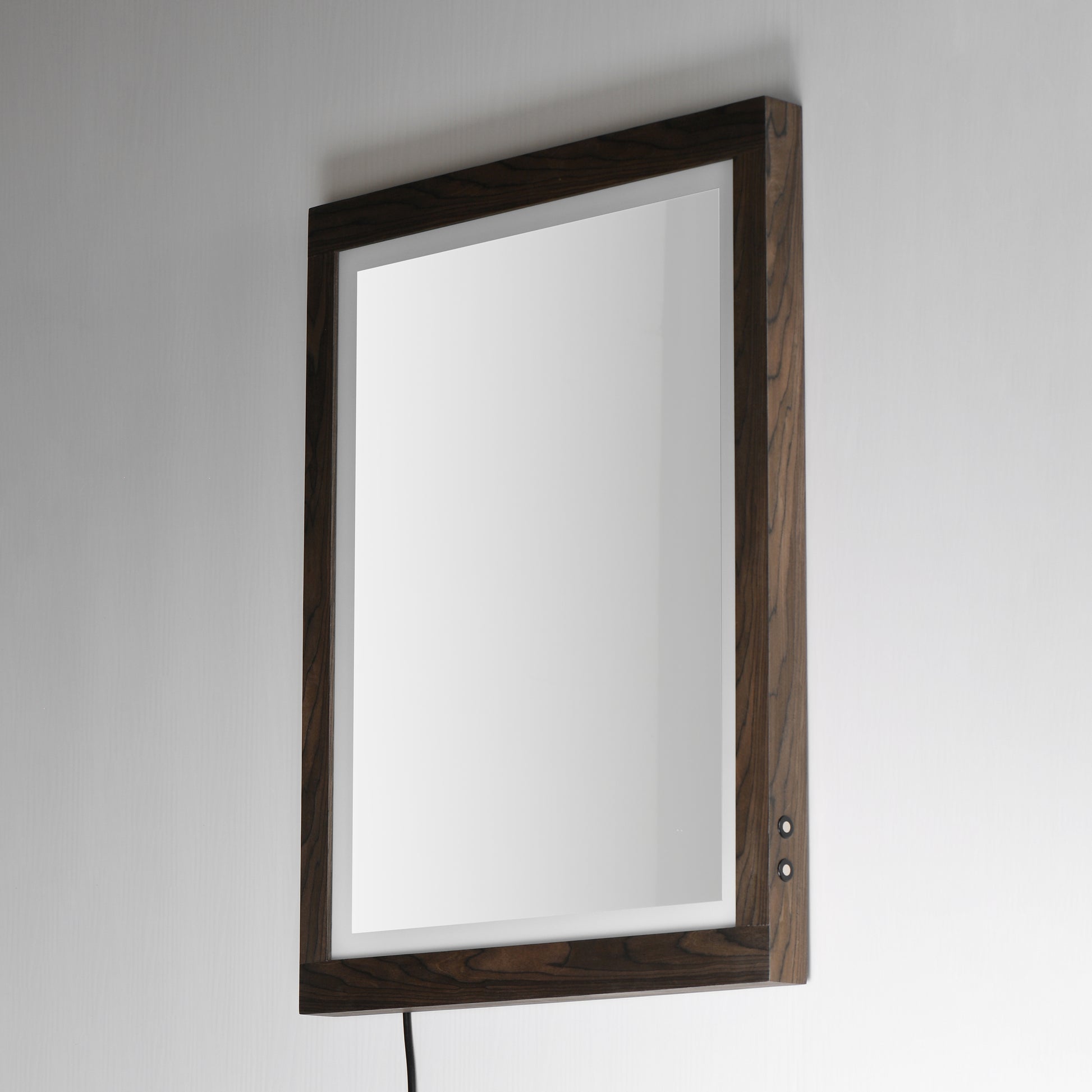 Sawyer 24"x32" Walnut Framed LED Mirror Walnut by ET2