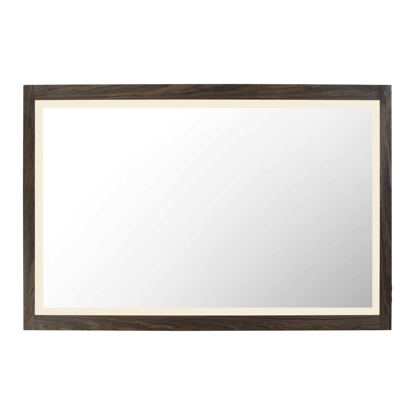Sawyer 48"x32" Walnut Framed LED Mirror Walnut by ET2