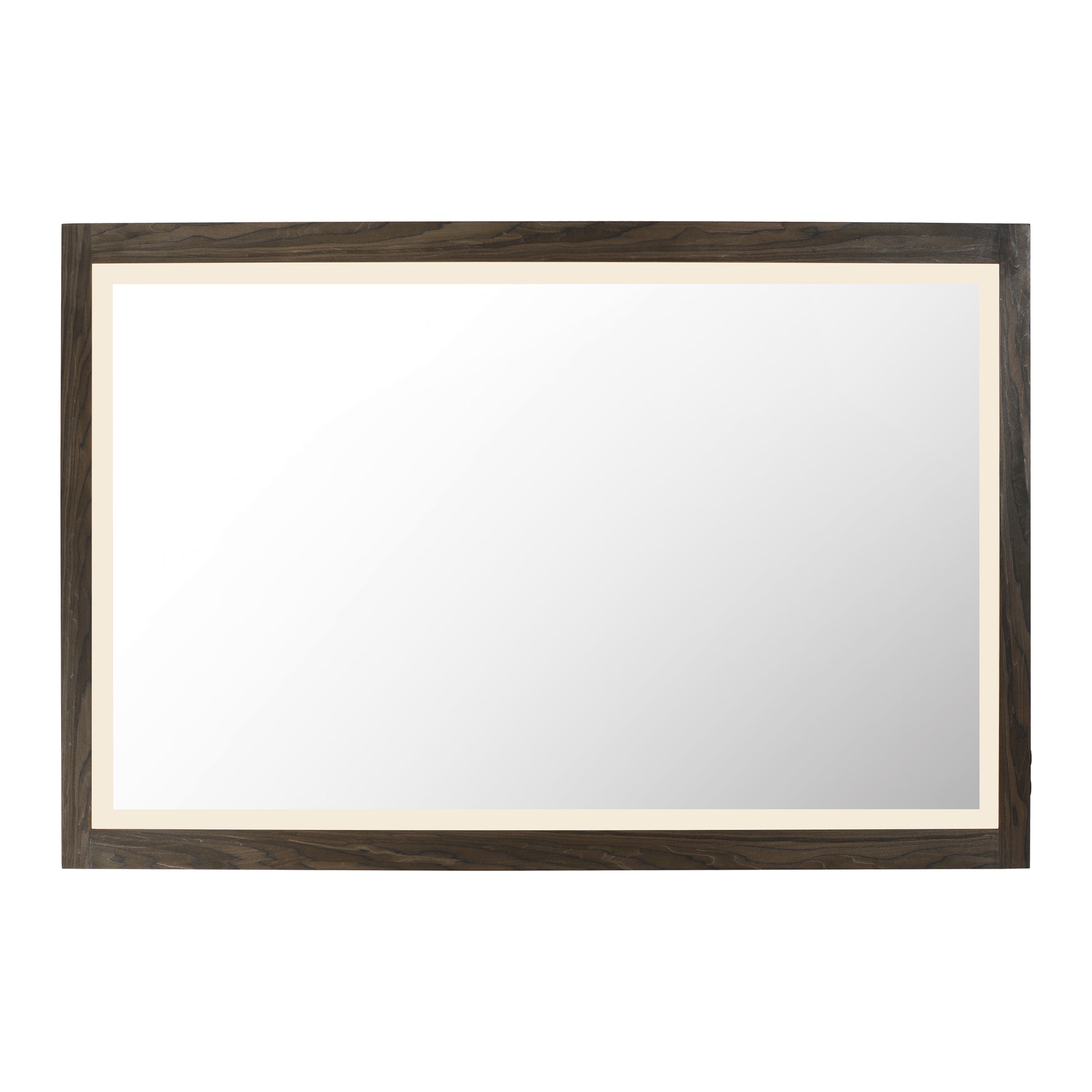 Sawyer 48"x32" Walnut Framed LED Mirror Walnut by ET2