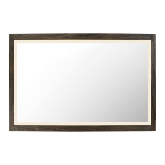 Sawyer 48"x32" Walnut Framed LED Mirror Walnut by ET2