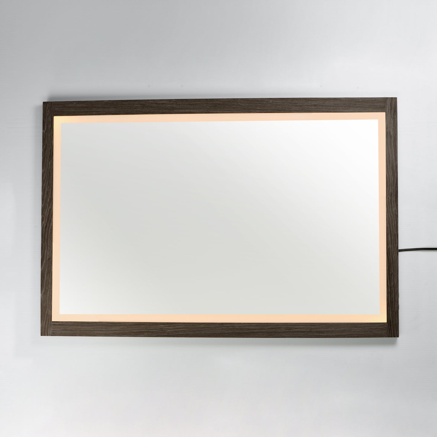 Sawyer 48"x32" Walnut Framed LED Mirror Walnut by ET2