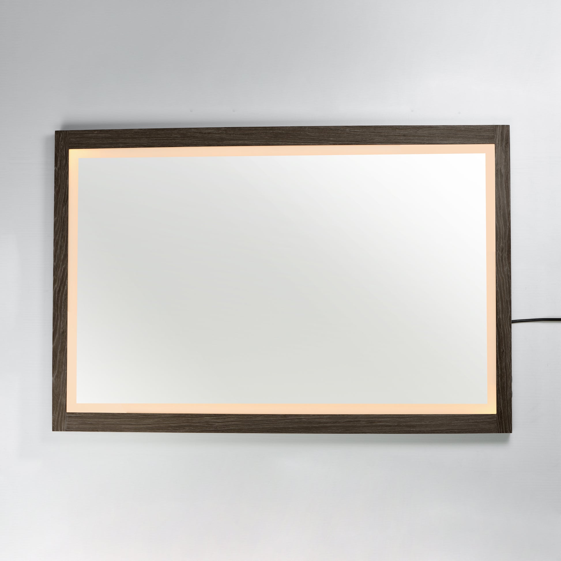 Sawyer 48"x32" Walnut Framed LED Mirror Walnut by ET2