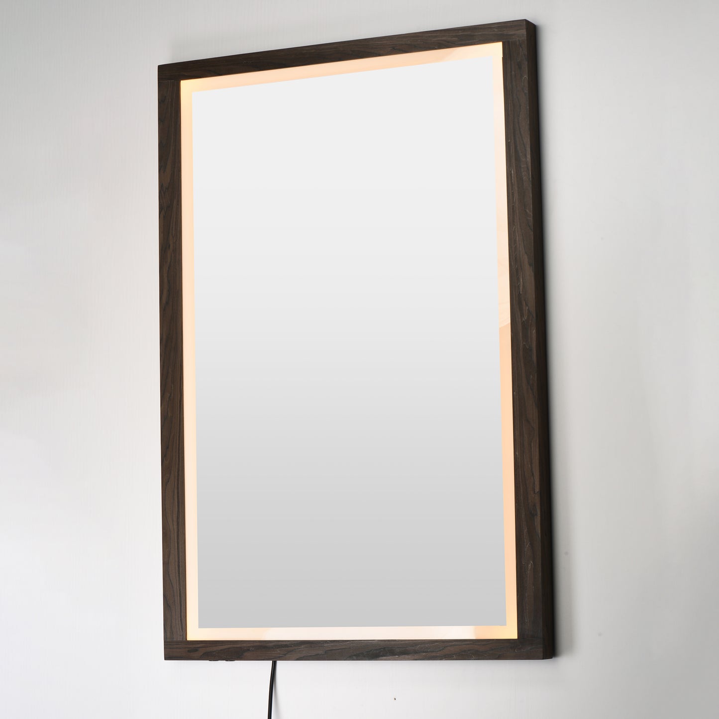 Sawyer 48"x32" Walnut Framed LED Mirror Walnut by ET2