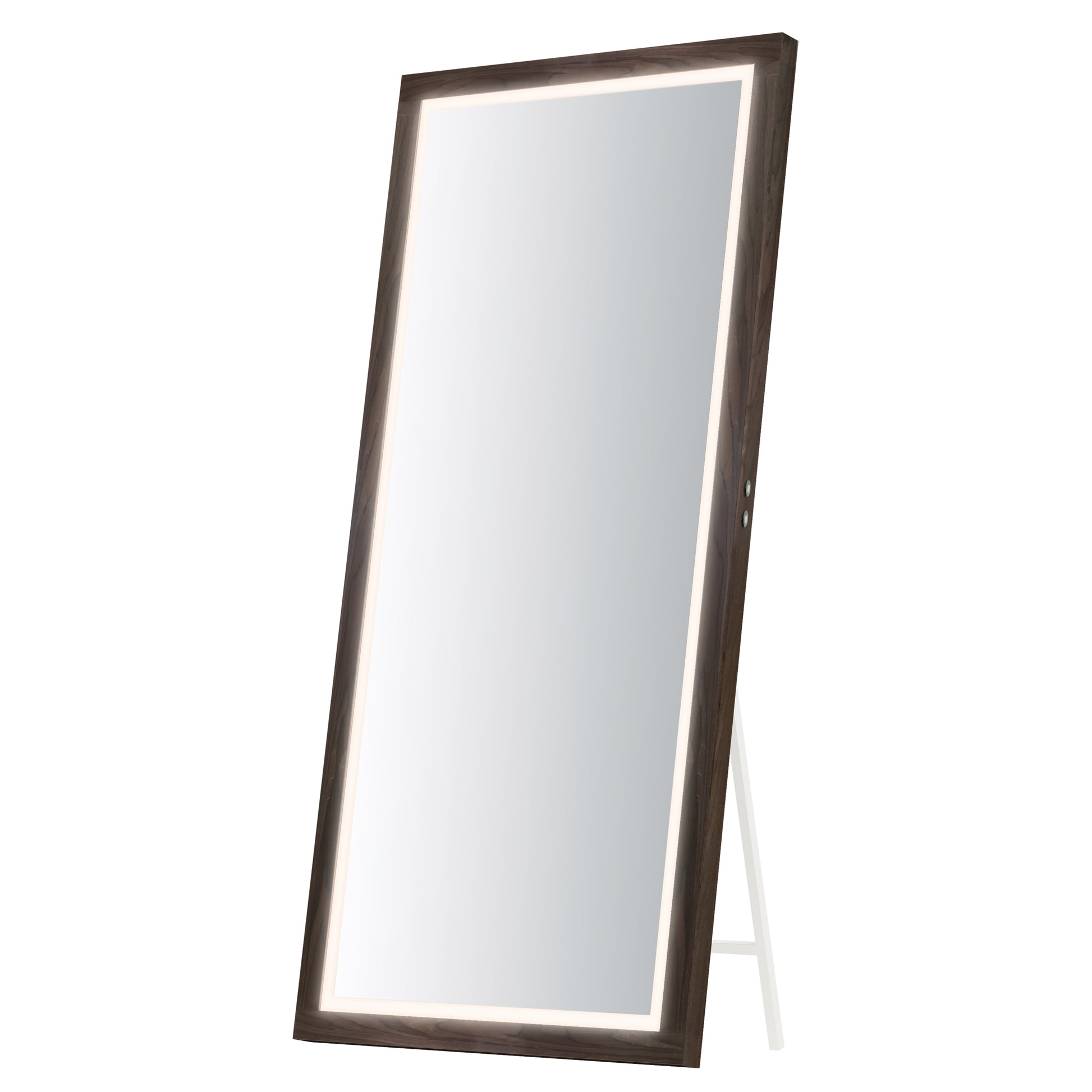 Sawyer 68"x32" Walnut Framed LED Mirror Walnut by ET2
