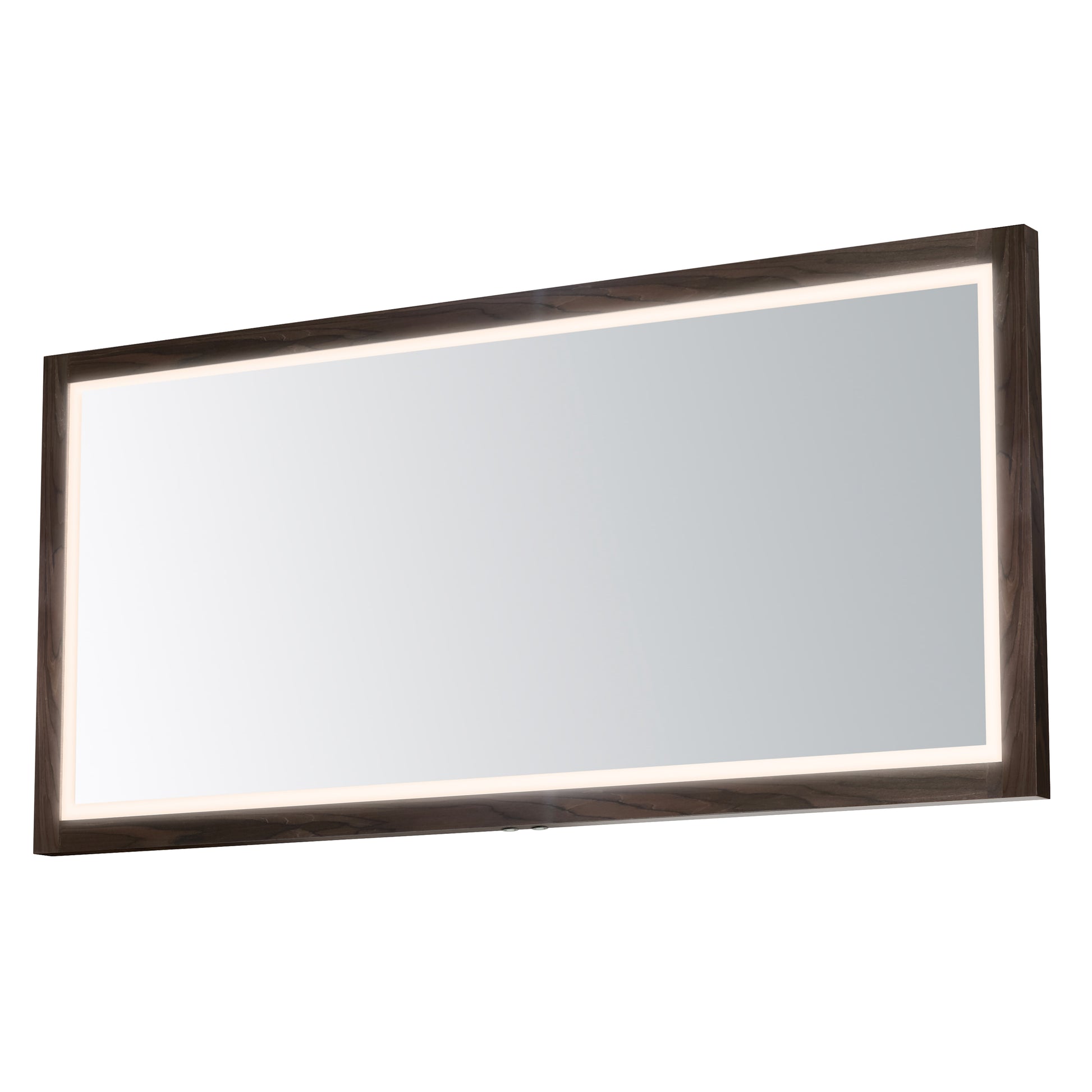 Sawyer 68"x32" Walnut Framed LED Mirror Walnut by ET2