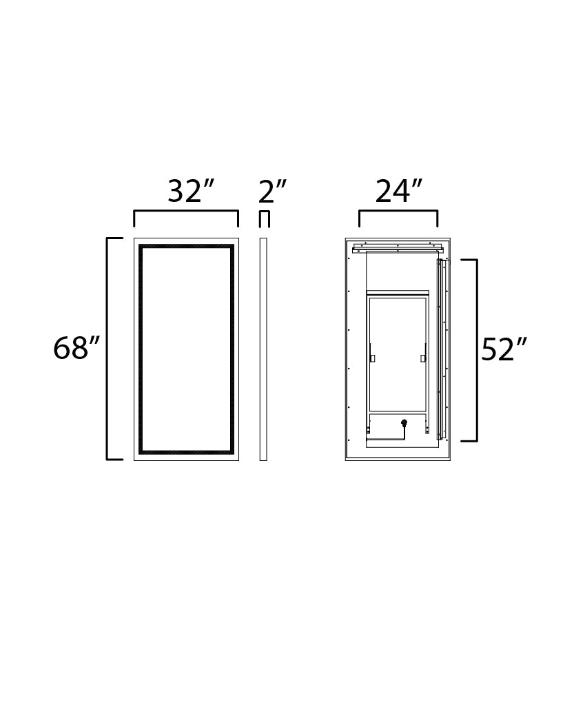 Sawyer 68"x32" Walnut Framed LED Mirror Walnut by ET2