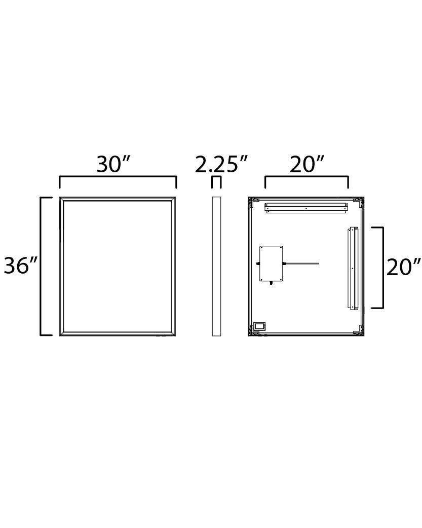 Bevel 30"x36" LED Mirror Satin Nickel by ET2