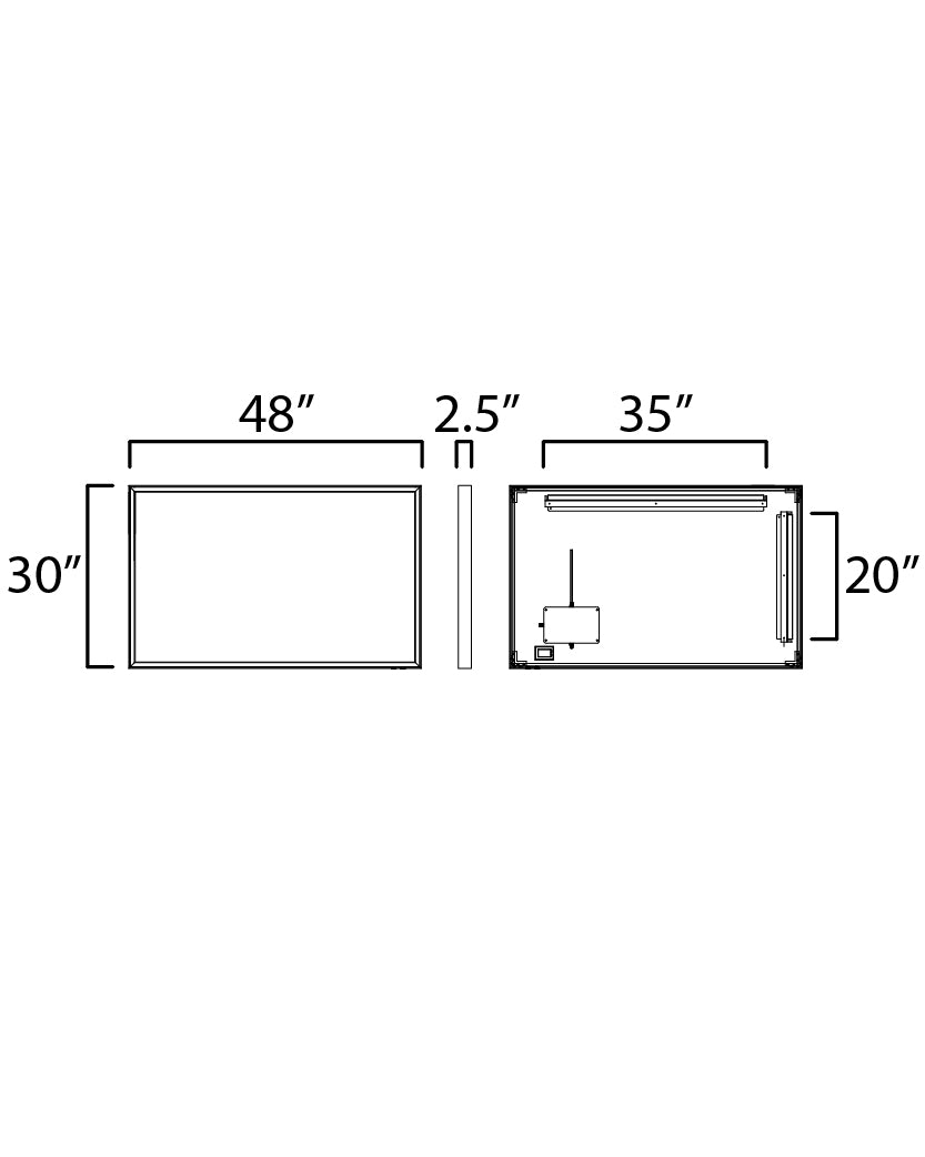 Bevel 48"x30" LED Mirror Satin Nickel by ET2