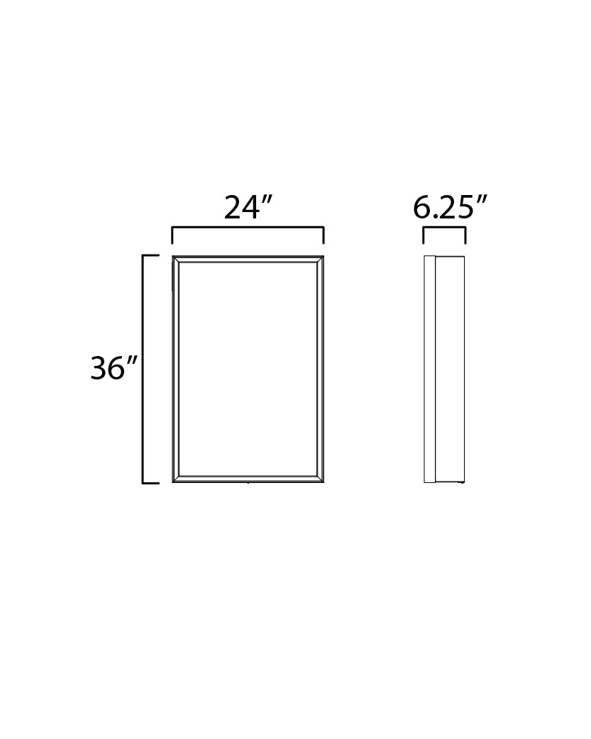 Bevel 24" x 36" Medicine Cabinet LED Mirror 3000K Satin Nickel by ET2