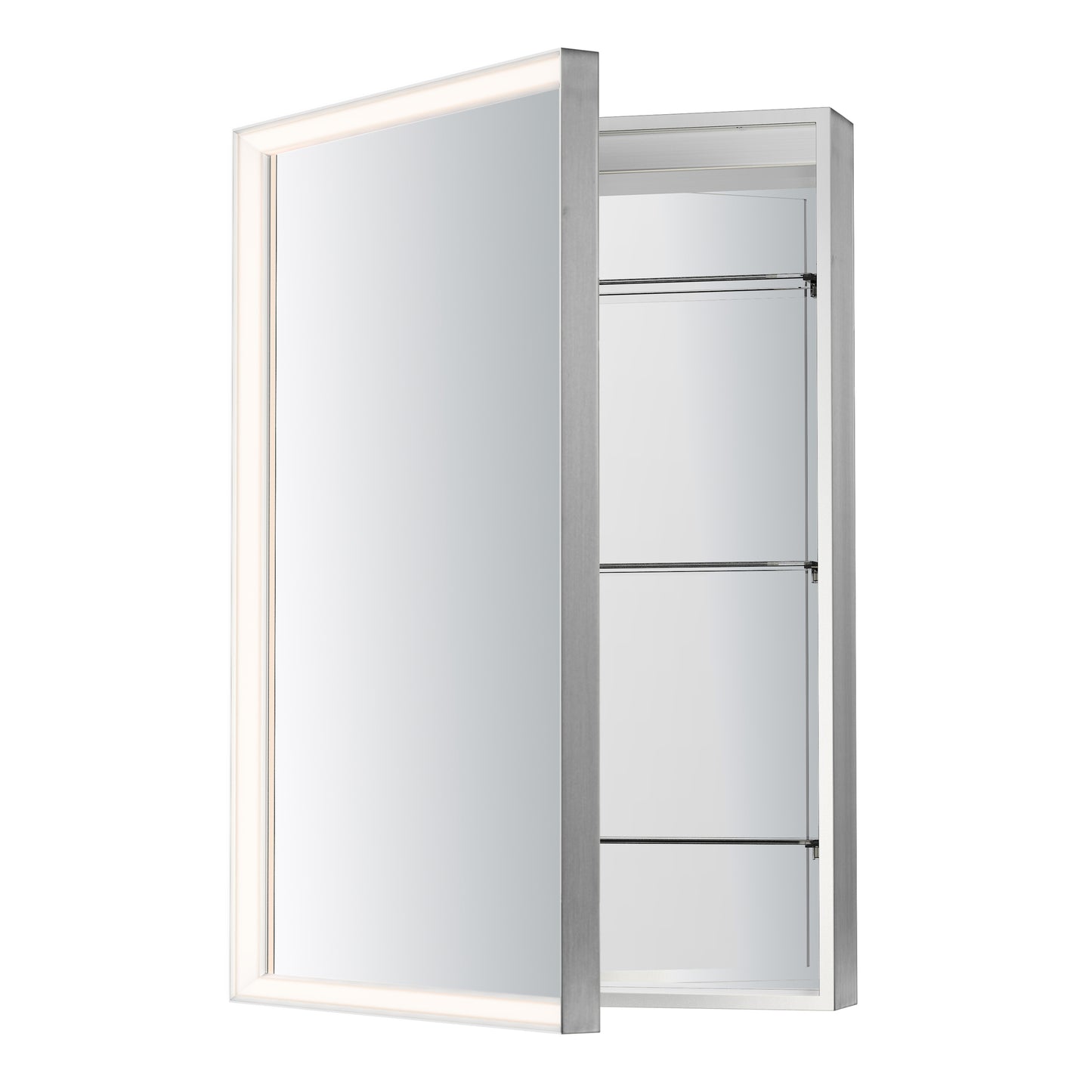 Bevel 24" x 36" Medicine Cabinet LED Mirror 3000K Satin Nickel by ET2
