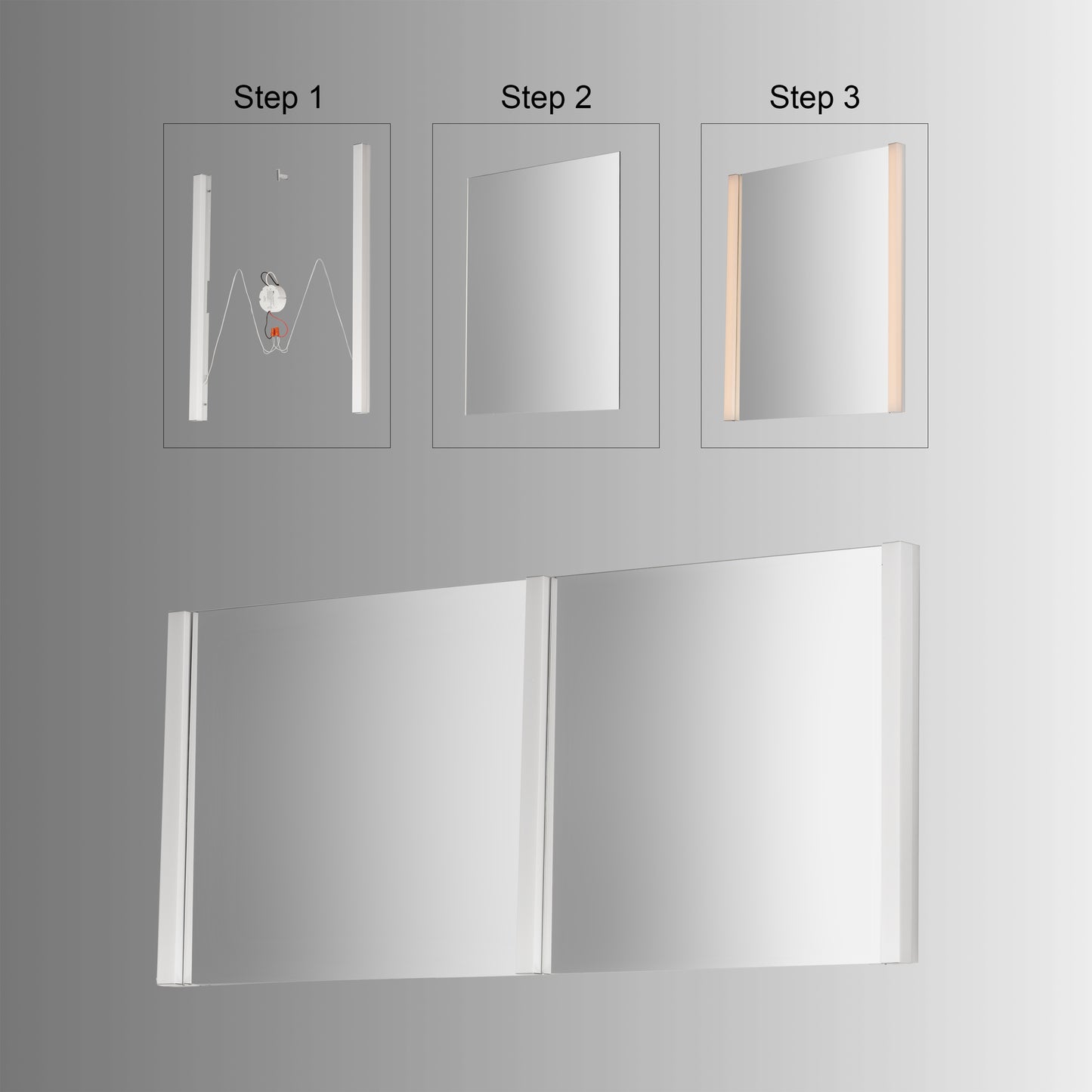 Luminance 27"W x 30"H LED Mirror Kit Polished Chrome by ET2