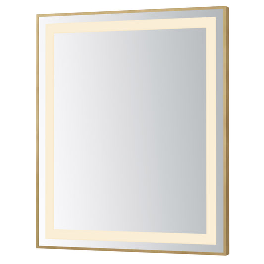 Framed 30x36 LED Mirror 3CCT Gold by ET2