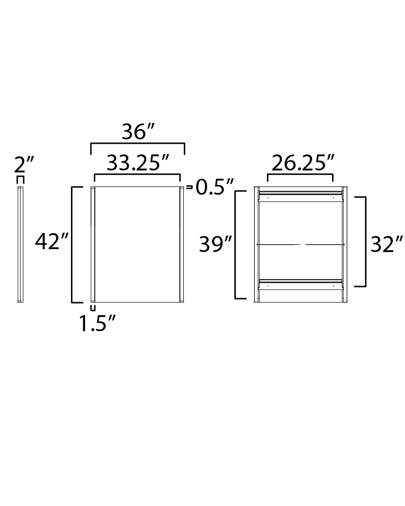 Luminance W36 x H42 LED Mirror 3000K Polished Chrome by ET2