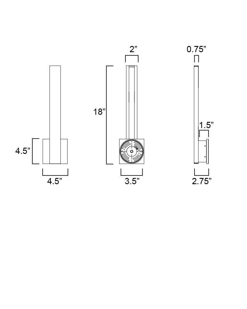 Alumilux: Line 5CCT 18" LED Outdoor Wall Sconce Black by ET2