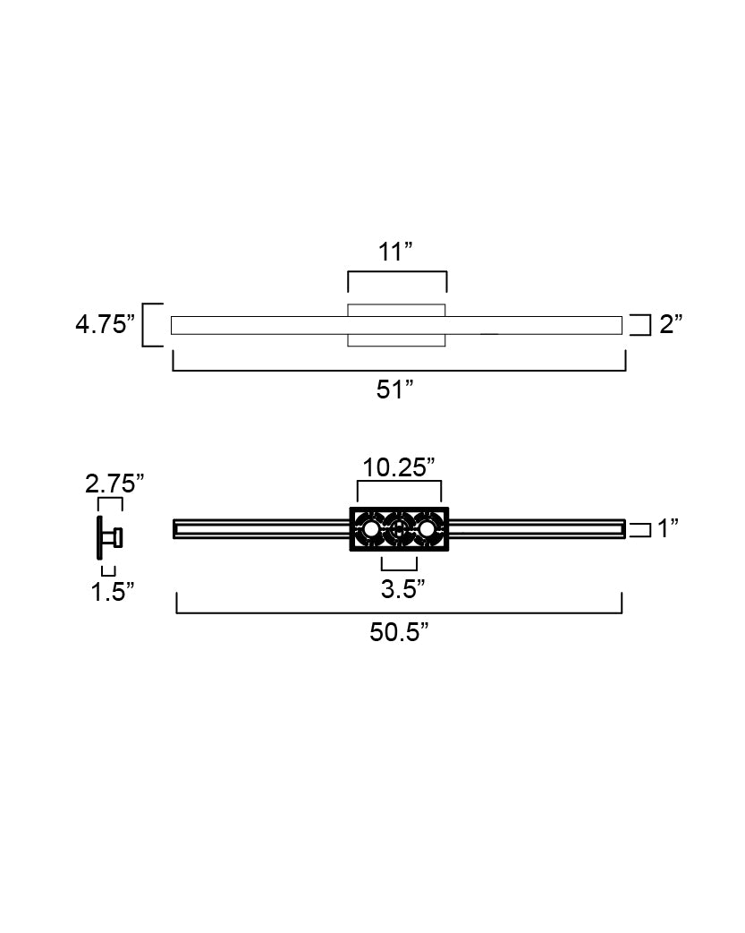 Alumilux: Line 5CCT 51" LED Outdoor Wall Sconce Architectural Bronze by ET2
