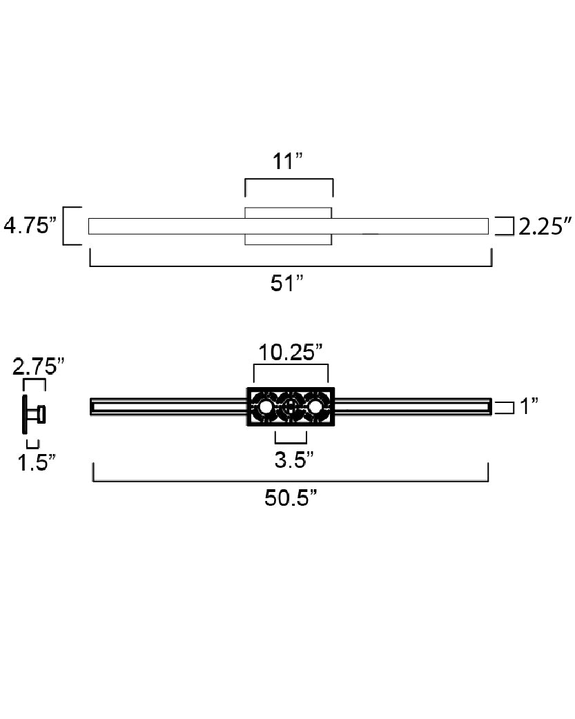 Alumilux: SideLine 51" LED Outdoor Wall Sconce Black by ET2