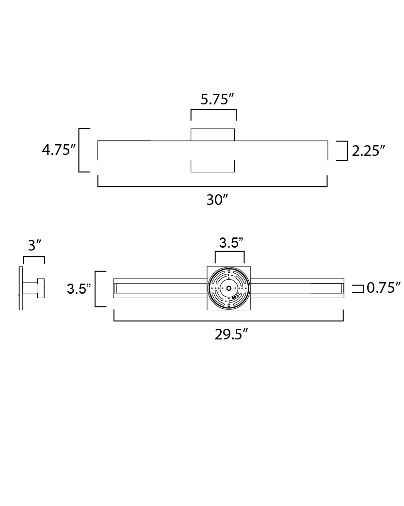 SideLine 5CCT 30" LED Bath Vanity Satin Brass by ET2
