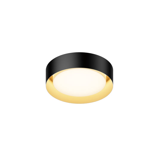Echo 13" LED Flush Mount Black/Gold by ET2