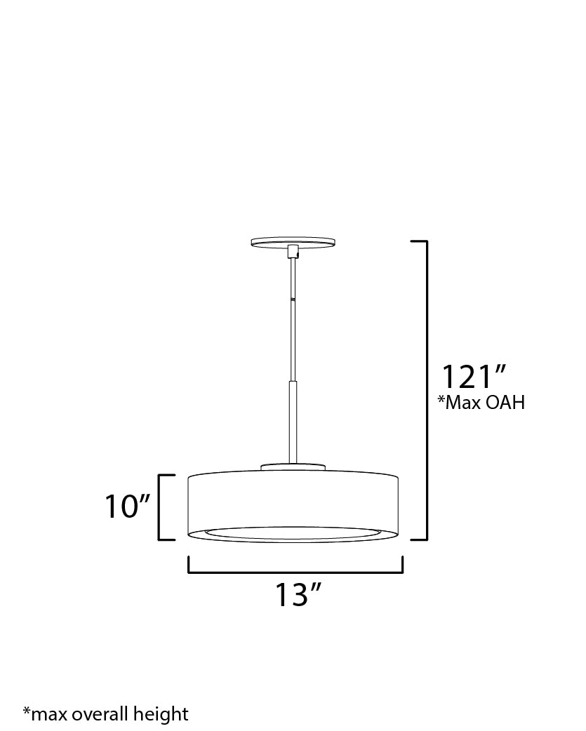 Echo 13" LED Pendant White/Black by ET2