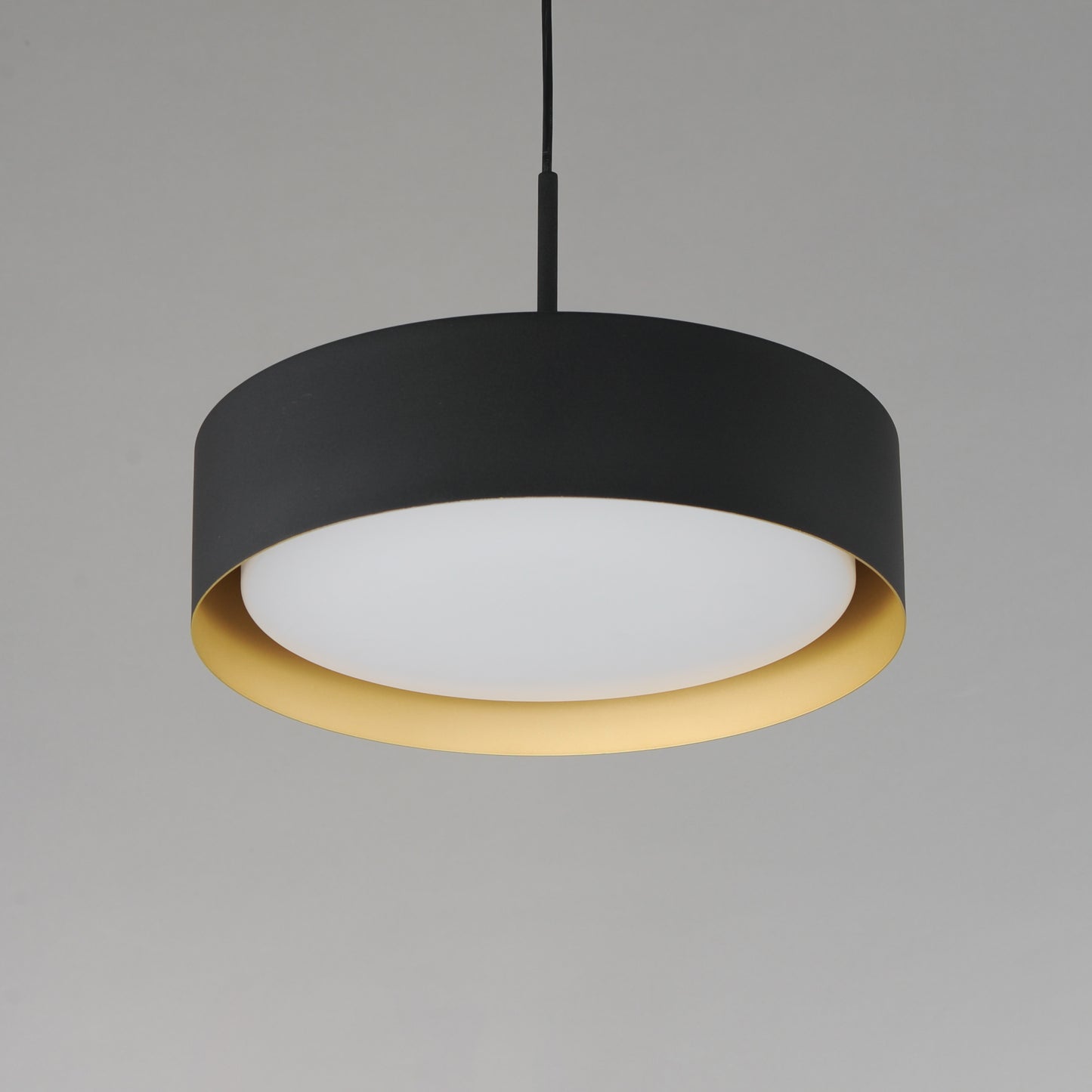 Echo 16" LED Pendant Black/Gold by ET2
